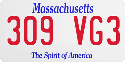 MA license plate 309VG3