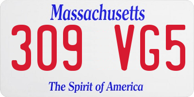 MA license plate 309VG5