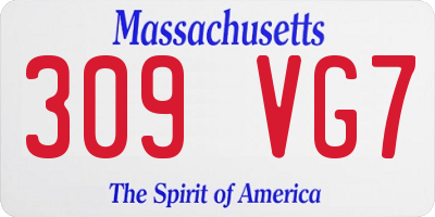 MA license plate 309VG7