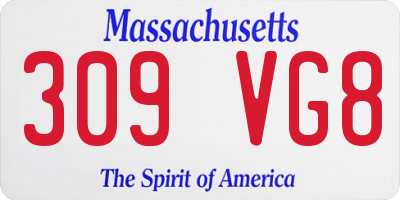MA license plate 309VG8