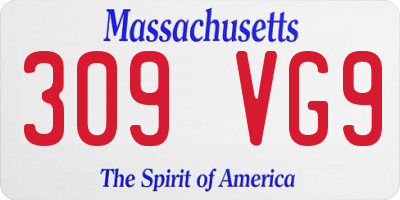 MA license plate 309VG9