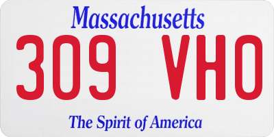 MA license plate 309VH0