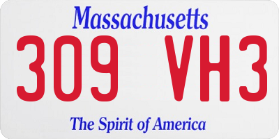 MA license plate 309VH3