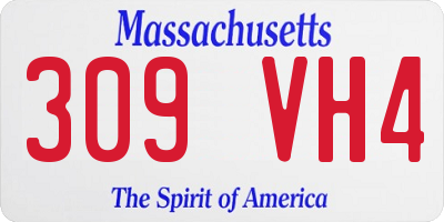 MA license plate 309VH4