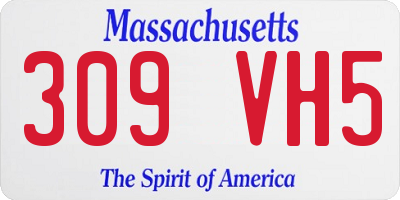 MA license plate 309VH5