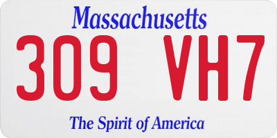 MA license plate 309VH7