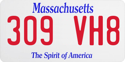 MA license plate 309VH8