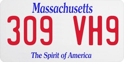 MA license plate 309VH9
