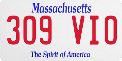 MA license plate 309VI0