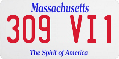 MA license plate 309VI1