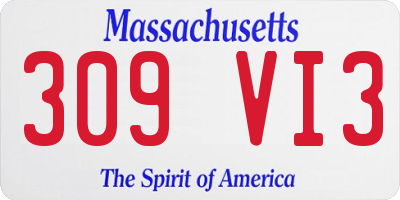 MA license plate 309VI3