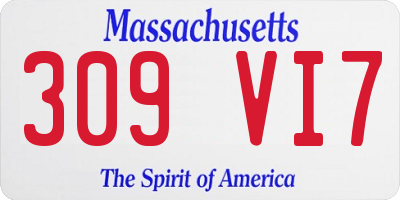 MA license plate 309VI7