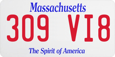 MA license plate 309VI8