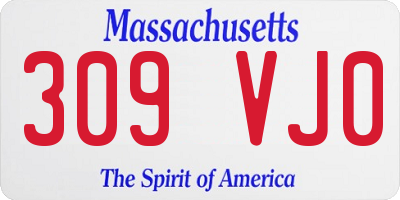 MA license plate 309VJ0