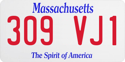 MA license plate 309VJ1