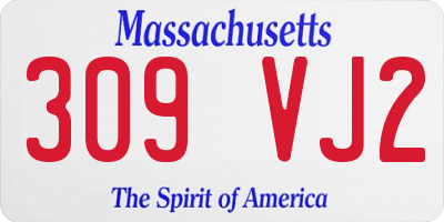 MA license plate 309VJ2