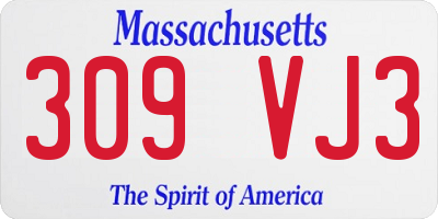 MA license plate 309VJ3