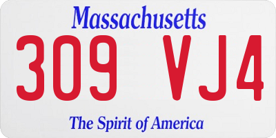 MA license plate 309VJ4