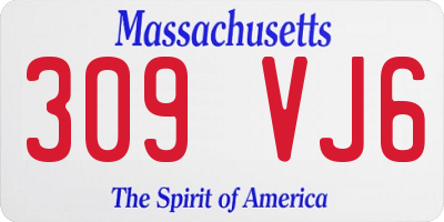 MA license plate 309VJ6
