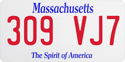 MA license plate 309VJ7