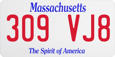 MA license plate 309VJ8