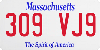 MA license plate 309VJ9