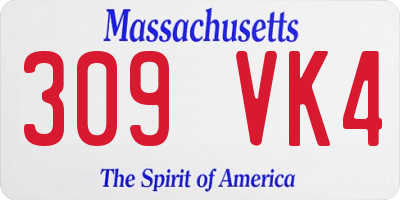 MA license plate 309VK4
