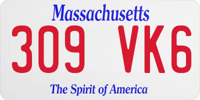 MA license plate 309VK6