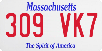 MA license plate 309VK7