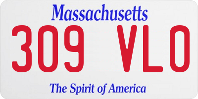 MA license plate 309VL0