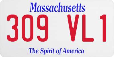 MA license plate 309VL1