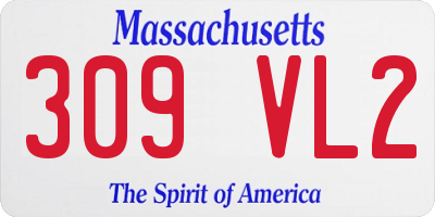 MA license plate 309VL2