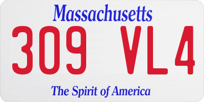 MA license plate 309VL4