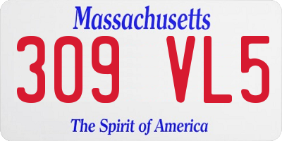 MA license plate 309VL5