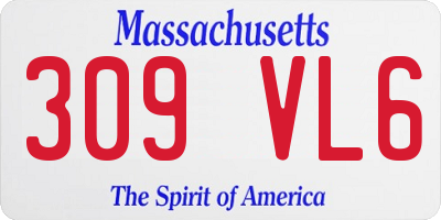 MA license plate 309VL6