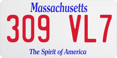 MA license plate 309VL7