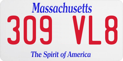 MA license plate 309VL8