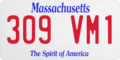 MA license plate 309VM1