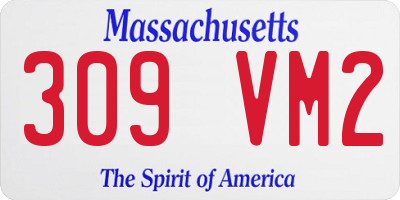 MA license plate 309VM2