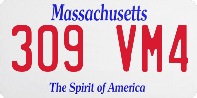 MA license plate 309VM4