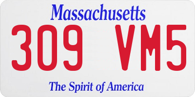 MA license plate 309VM5