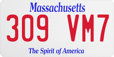 MA license plate 309VM7