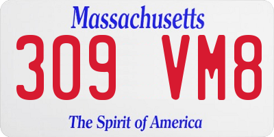 MA license plate 309VM8