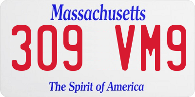 MA license plate 309VM9
