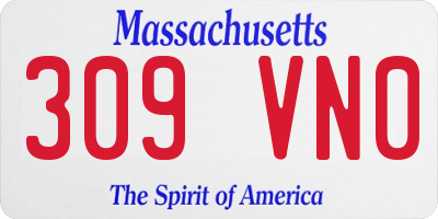 MA license plate 309VN0