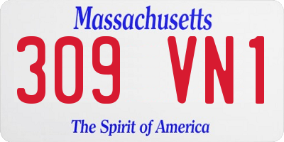 MA license plate 309VN1
