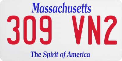 MA license plate 309VN2