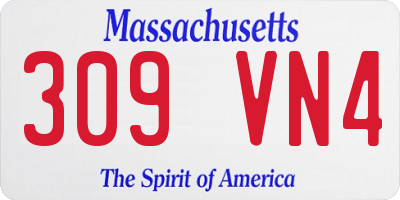 MA license plate 309VN4