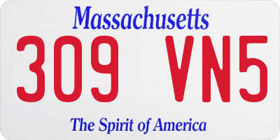 MA license plate 309VN5