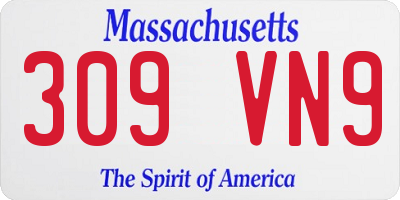 MA license plate 309VN9